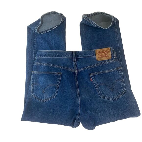 Levis 505 Regular Fit Jeans Mens W36 L30 Blue Denim - Picture 11 of 16